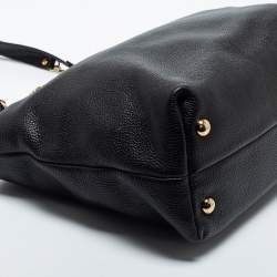 Pre Owned MICHAEL Michael Kors Black Leather Jet Set Chain Tote 