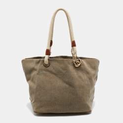 مملوكة مسبقًا MICHAEL Michael Kors Beige/Brown Canvas and Leather Tote