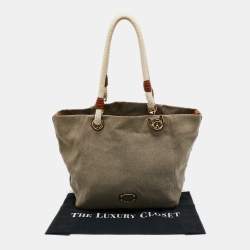 مملوكة مسبقًا MICHAEL Michael Kors Beige/Brown Canvas and Leather Tote