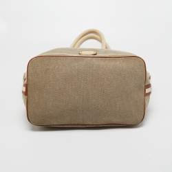 مملوكة مسبقًا MICHAEL Michael Kors Beige/Brown Canvas and Leather Tote