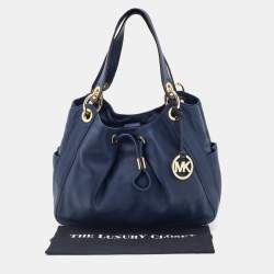 Pre Owned MICHAEL Michael Kors Blue Leather Ludlow Drawstring Shoulder Bag