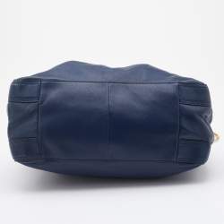 Pre Owned MICHAEL Michael Kors Blue Leather Ludlow Drawstring Shoulder Bag
