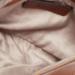 Pre Owned MICHAEL Michael Kors Brown Leather East West Hamilton Flap Crossbody Bag