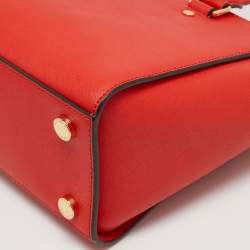 مملوكة مسبقًا MICHAEL Michael Kors Red Leather Medium Selma Satchel