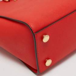 مملوكة مسبقًا MICHAEL Michael Kors Red Leather Medium Selma Satchel