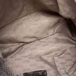 Pre Owned MICHAEL Michael Kors Black/Grey Python Embossed Leather and Suede Tote