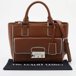 Pre Owned MICHAEL Michael Kors Brown Leather Audrey Satchel
