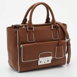 Pre Owned MICHAEL Michael Kors Brown Leather Audrey Satchel
