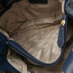 Pre Owned MICHAEL Michael Kors Navy Blue Leather Fulton East West Tote