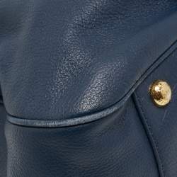 Pre Owned MICHAEL Michael Kors Navy Blue Leather Fulton East West Tote