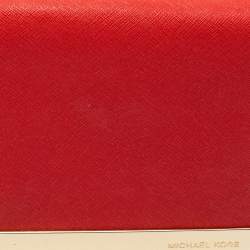 Pre Owned MICHAEL Michael Kors Red Leather Tilda Clutch Bag