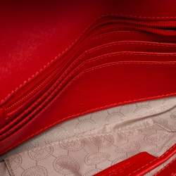 Pre Owned MICHAEL Michael Kors Red Leather Tilda Clutch Bag