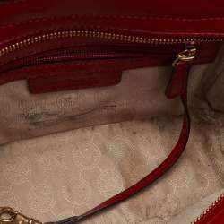 Pre Owned MICHAEL Michael Kors Red Patent Leather Small Selma Shoulder Bag