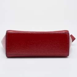 Pre Owned MICHAEL Michael Kors Red Patent Leather Small Selma Shoulder Bag