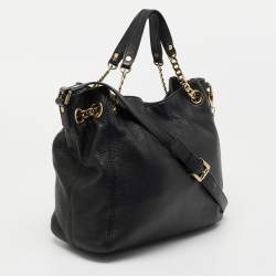 مملوكة مسبقًا MICHAEL Michael Kors Black Grained Leather Chain Tote