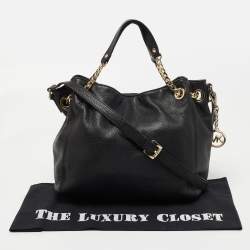 مملوكة مسبقًا MICHAEL Michael Kors Black Grained Leather Chain Tote