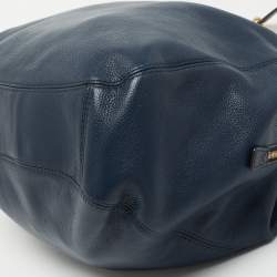 Pre Owned MICHAEL Michael Kors Blue Leather Fulton Shoulder Bag