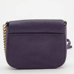 Pre Owned MICHAEL Michael Kors Purple Leather Fulton Crossbody Bag