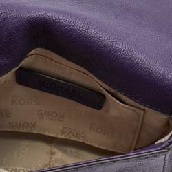 Pre Owned MICHAEL Michael Kors Purple Leather Fulton Crossbody Bag