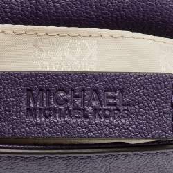 Pre Owned MICHAEL Michael Kors Purple Leather Fulton Crossbody Bag