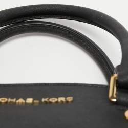 Pre Owned MICHAEL Michael Kors Black Saffiano Leather Medium Kellen Tote