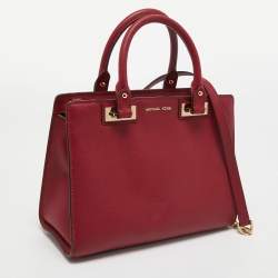Pre Owned MICHAEL Michael Kors Burgundy LeatherKellen Satchel