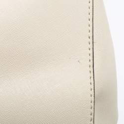 Pre Owned MICHAEL Michael Kors Cream Saffiano Leather Medium Sutton Tote