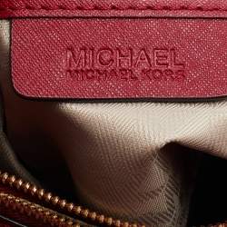 Pre Owned MICHAEL Michael Kors Burgundy Saffiano Leather Cynthia Tote