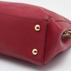 Pre Owned MICHAEL Michael Kors Burgundy Saffiano Leather Cynthia Tote