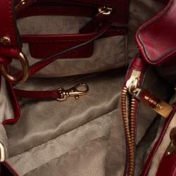 Pre Owned MICHAEL Michael Kors Burgundy Saffiano Leather Cynthia Tote