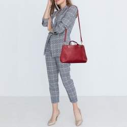 Pre Owned MICHAEL Michael Kors Burgundy Saffiano Leather Cynthia Tote