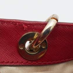 Pre Owned MICHAEL Michael Kors Burgundy Saffiano Leather Cynthia Tote