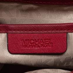 Pre Owned MICHAEL Michael Kors Brown/Burgundy Coated Canvas Jet Set Tote