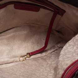 Pre Owned MICHAEL Michael Kors Brown/Burgundy Coated Canvas Jet Set Tote