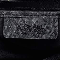 Pre Owned MICHAEL Michael Kors White/Black Leather Selma Satchel