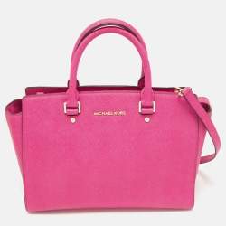MICHAEL Michael Kors Fuchsia Leather Large Selma Tote