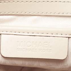 Pre Owned MICHAEL Michael Kors Beige Python Embossed Leather Emery Satchel