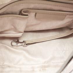 Pre Owned MICHAEL Michael Kors Beige Python Embossed Leather Emery Satchel