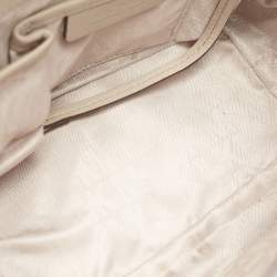 Pre Owned MICHAEL Michael Kors Beige Python Embossed Leather Emery Satchel