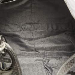 مملوكة مسبقًا MICHAEL Michael Kors Metallic Grey Python Embossed Leather Hobo