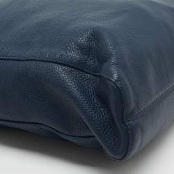 Pre Owned MICHAEL Michael Kors Blue/Beige Leather Jet Set Tote 