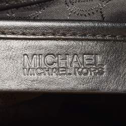 Pre Owned MICHAEL Michael Kors Black/Beige Signature Canvas Jet Set Tote