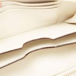 MICHAEL Michael Kors White/Beige Signature Coated Canvas Zip Around Wristlet Wallet
