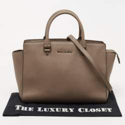 Pre Owned MICHAEL Michael Kors Brown Saffiano Leather Selma Tote