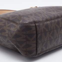 مملوكة مسبقًا MICHAEL Michael Kors Brown Signature Coated Canvas Shoulder Bag