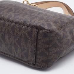 مملوكة مسبقًا MICHAEL Michael Kors Brown Signature Coated Canvas Shoulder Bag