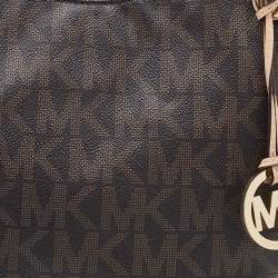 مملوكة مسبقًا MICHAEL Michael Kors Brown Signature Coated Canvas Shoulder Bag