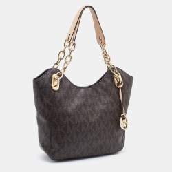 مملوكة مسبقًا MICHAEL Michael Kors Brown Signature Coated Canvas Shoulder Bag