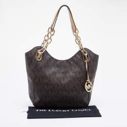 مملوكة مسبقًا MICHAEL Michael Kors Brown Signature Coated Canvas Shoulder Bag