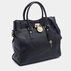 Pre Owned MICHAEL Michael Kors Black Leather Hamilton Tote